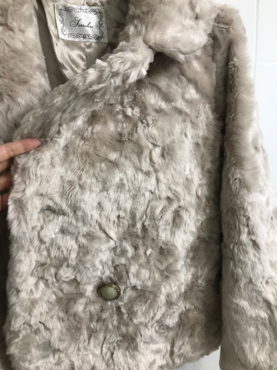 베이지 데일리 니혼진 갸루 퍼코트 코디세트 상품이미지6