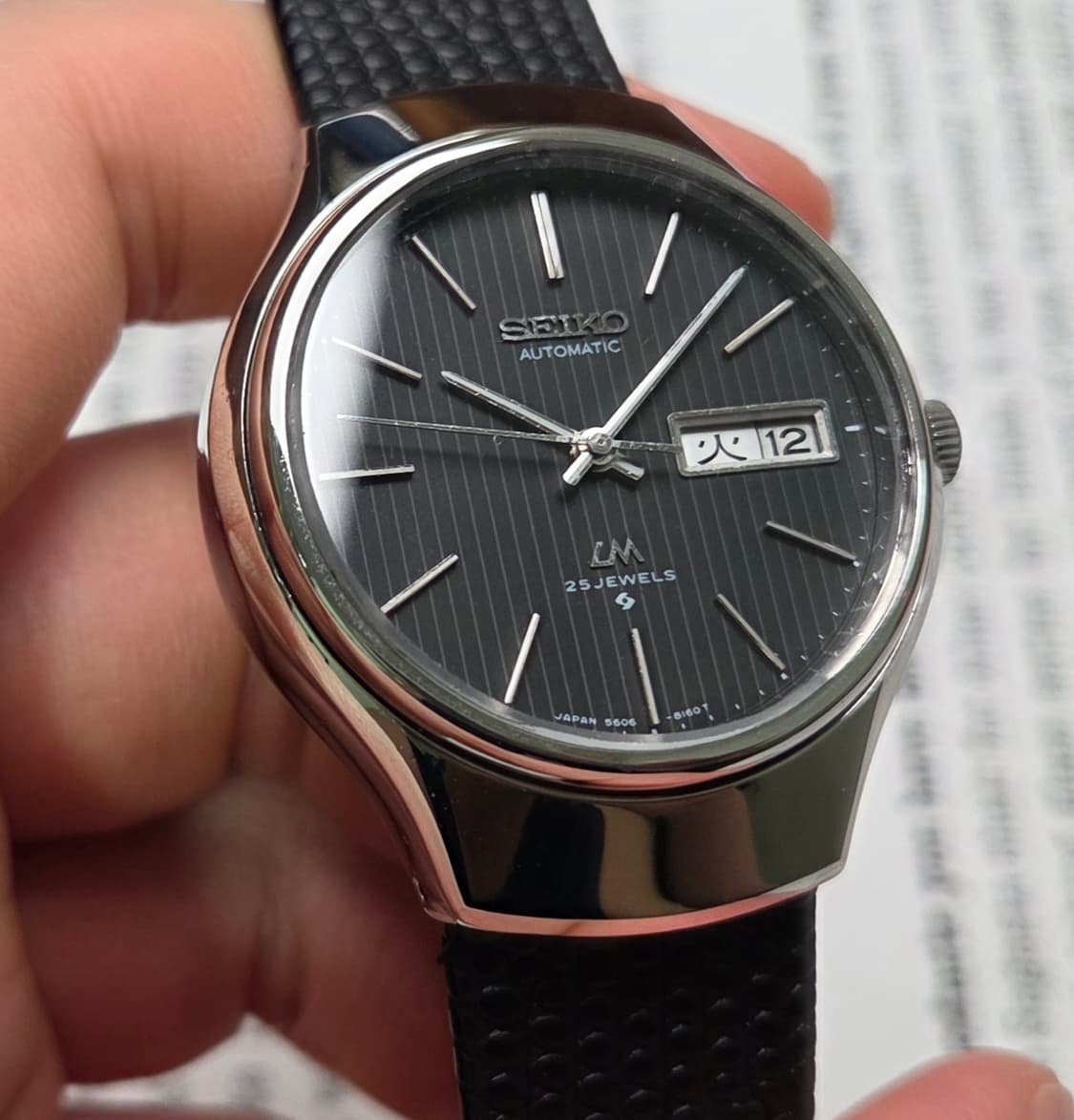 레어] 빈티지 세이코 LM 로드매틱 희귀 블랙 세로다이얼 한자 데이데이트 상품이미지5