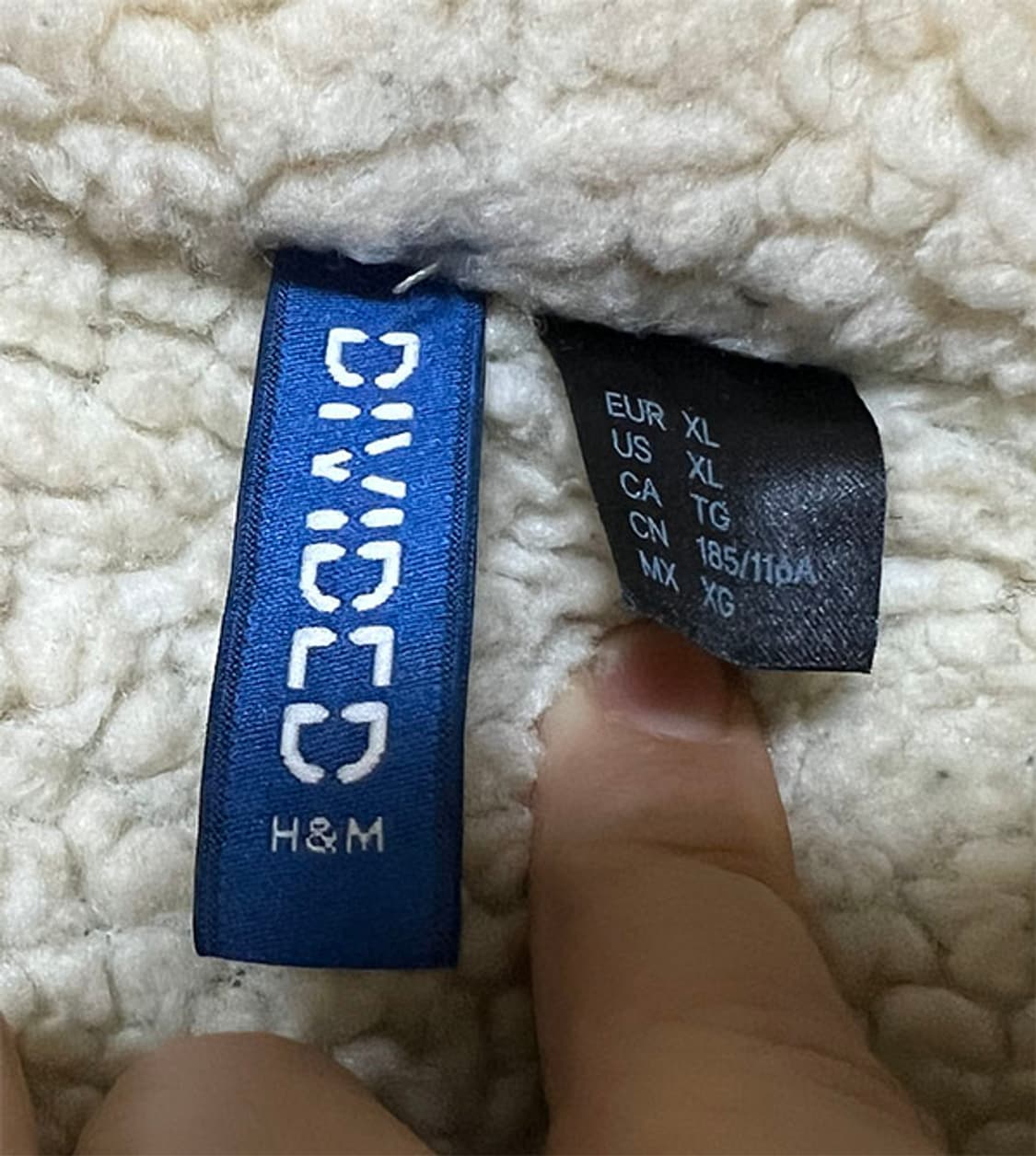 H&M 남자 후드 양털 청자켓 트러커 겨울 캐주얼 XL 105 상품이미지3