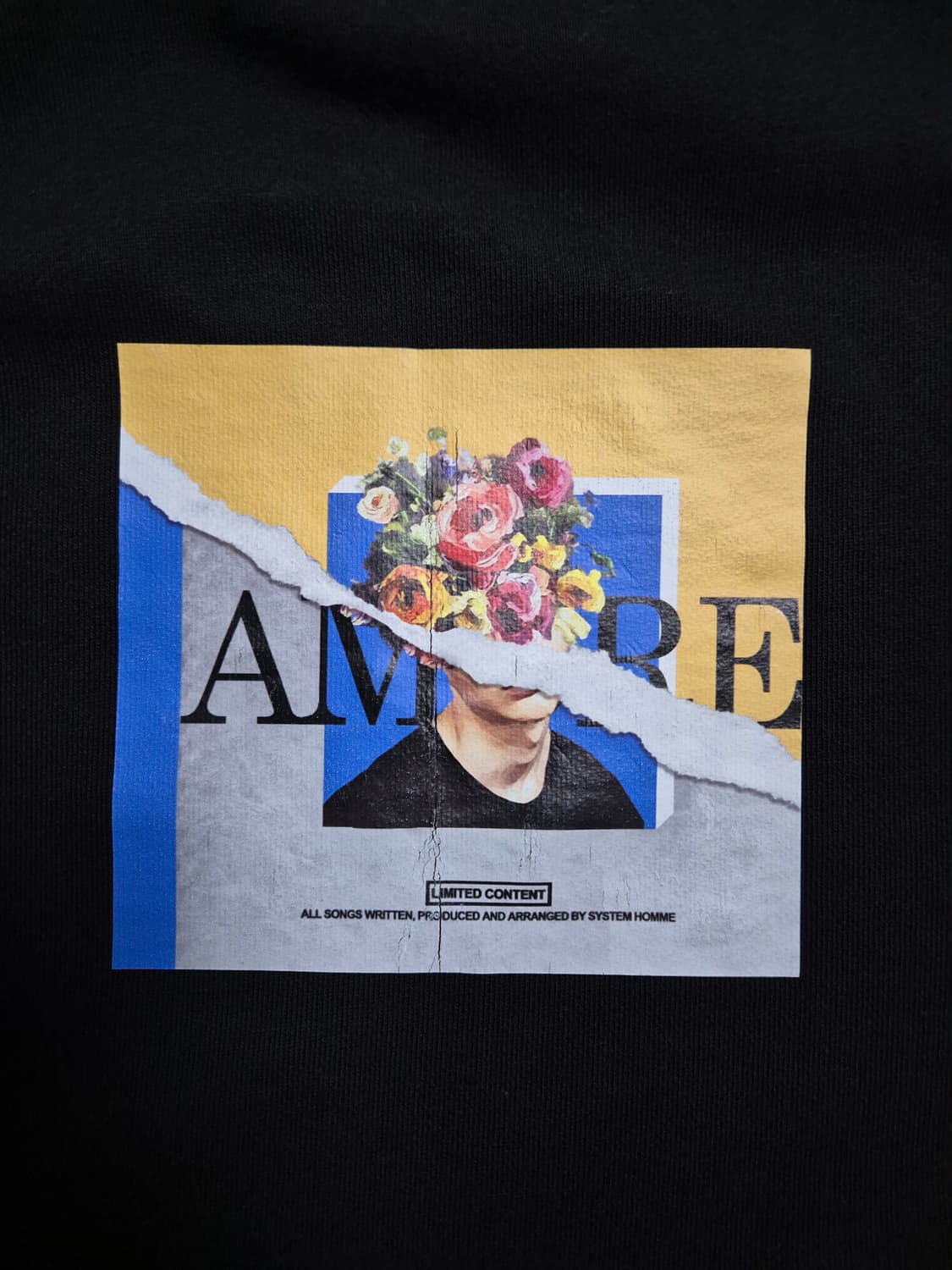 시스템옴므 사이드니팅 프린팅 맨투맨 105 블랙 상품이미지3