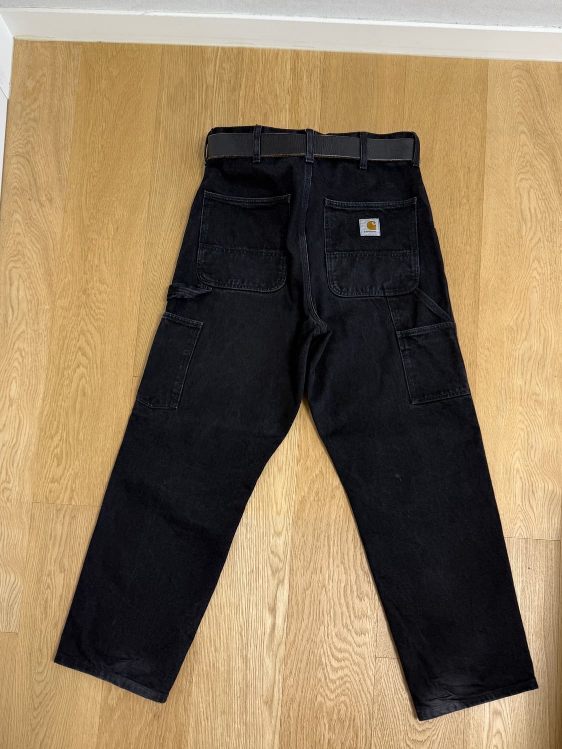 칼하트 싱글니 팬츠 스미스 블랙 스톤워시드 32사이즈 상품이미지1