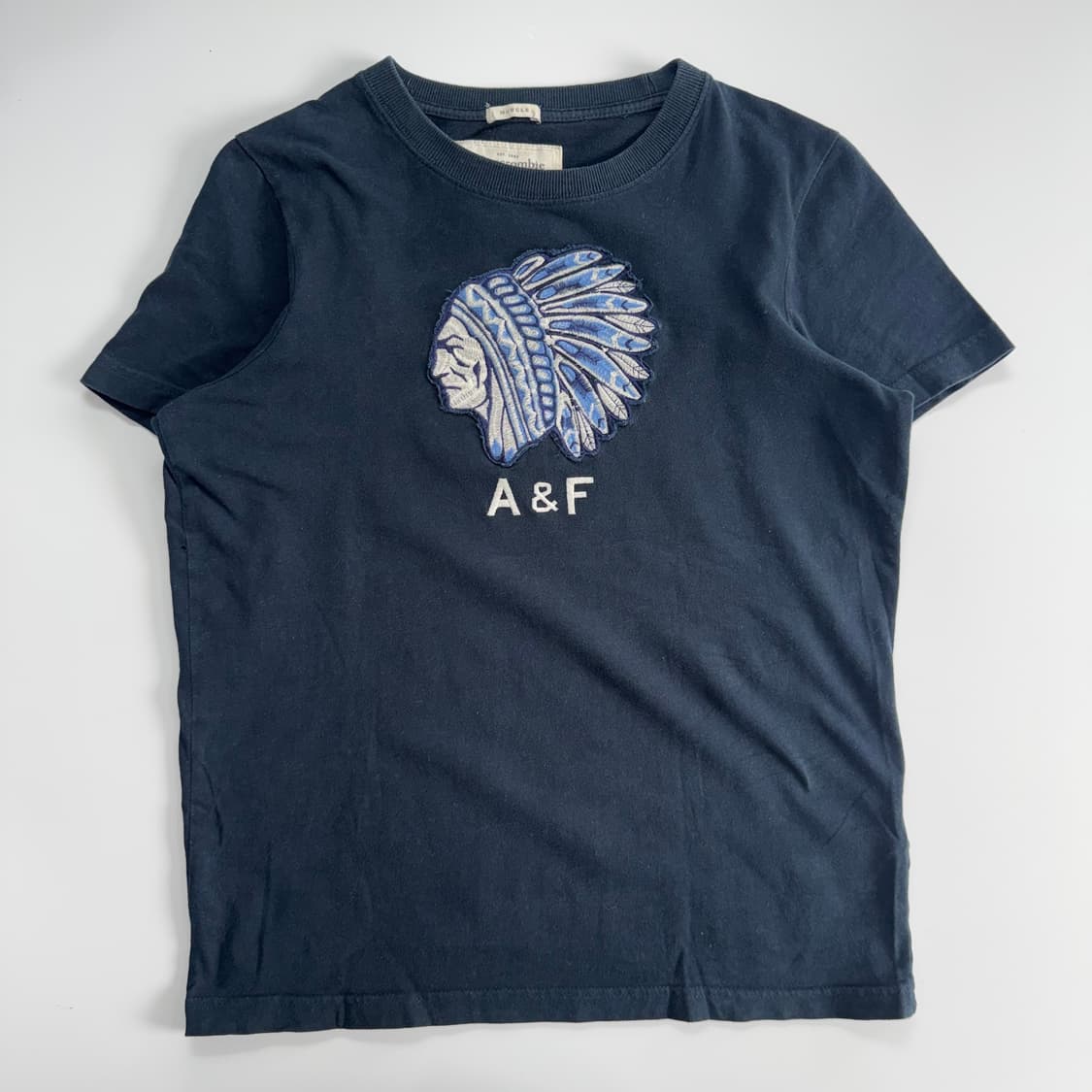 Abercrombie 아베크롬비 인디언 패치 네이비 반팔 상품이미지3
