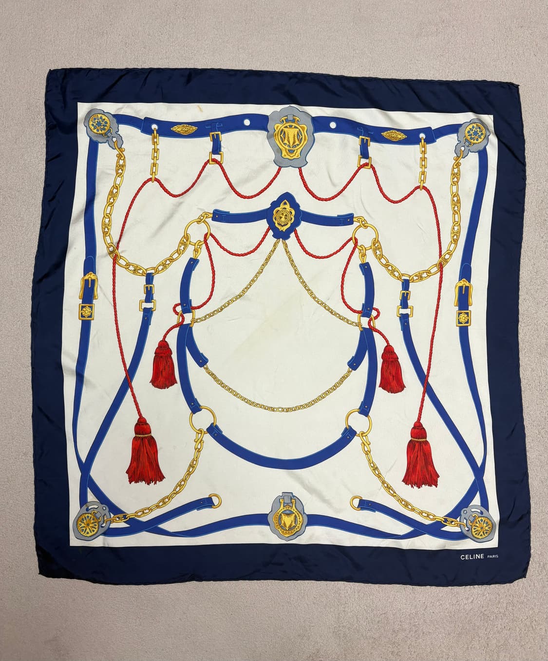 [정품/빈티지] 셀린느(CELINE) 벨트 타슬 실크 대형 스카프 상품이미지1