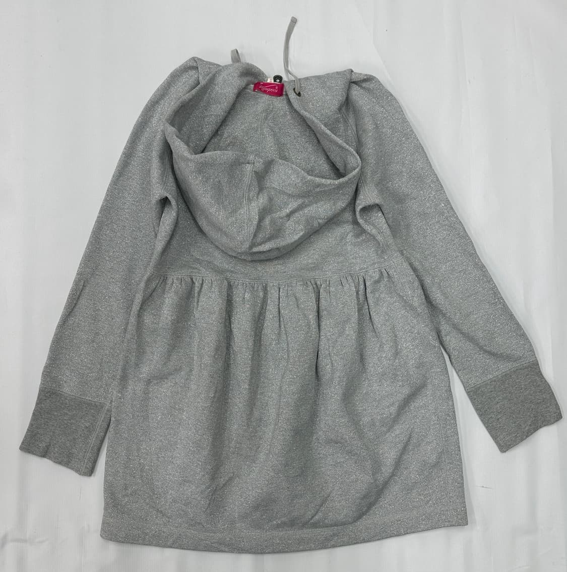 히메갸루 셔링 펄 포인트 롱 그레이 유니크 Y2K 기모  후드집업 상품이미지3