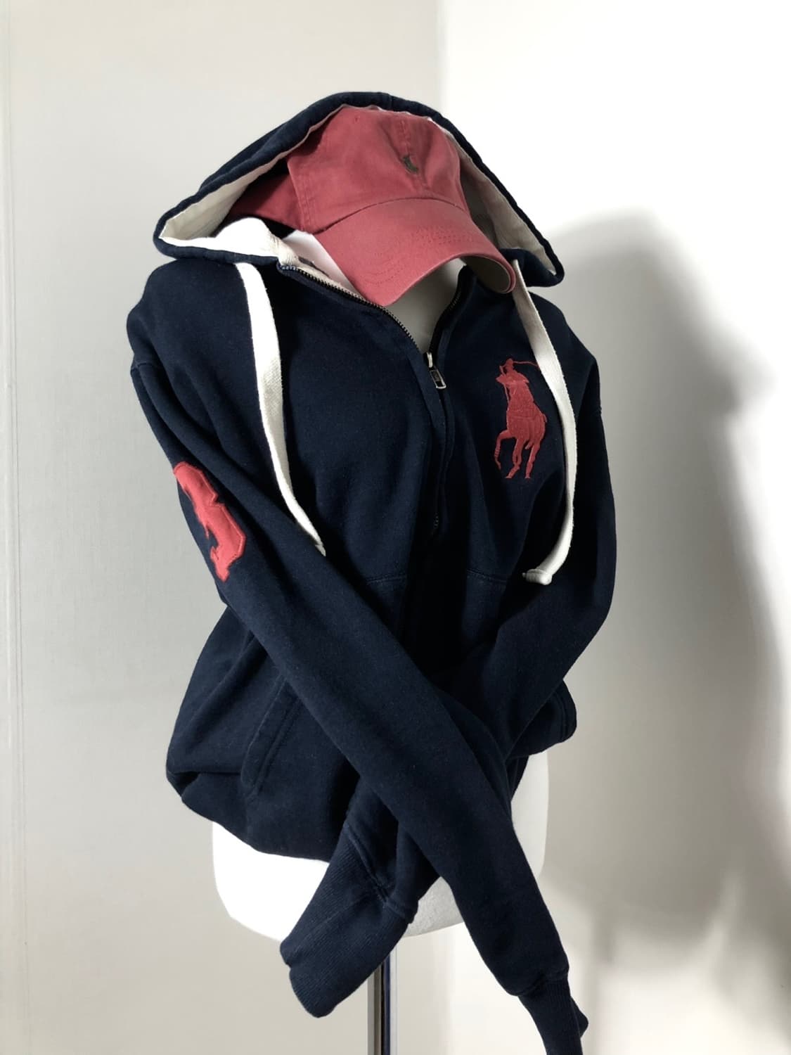 폴로 빅포니 네이비 레드 후드집업 상품이미지1