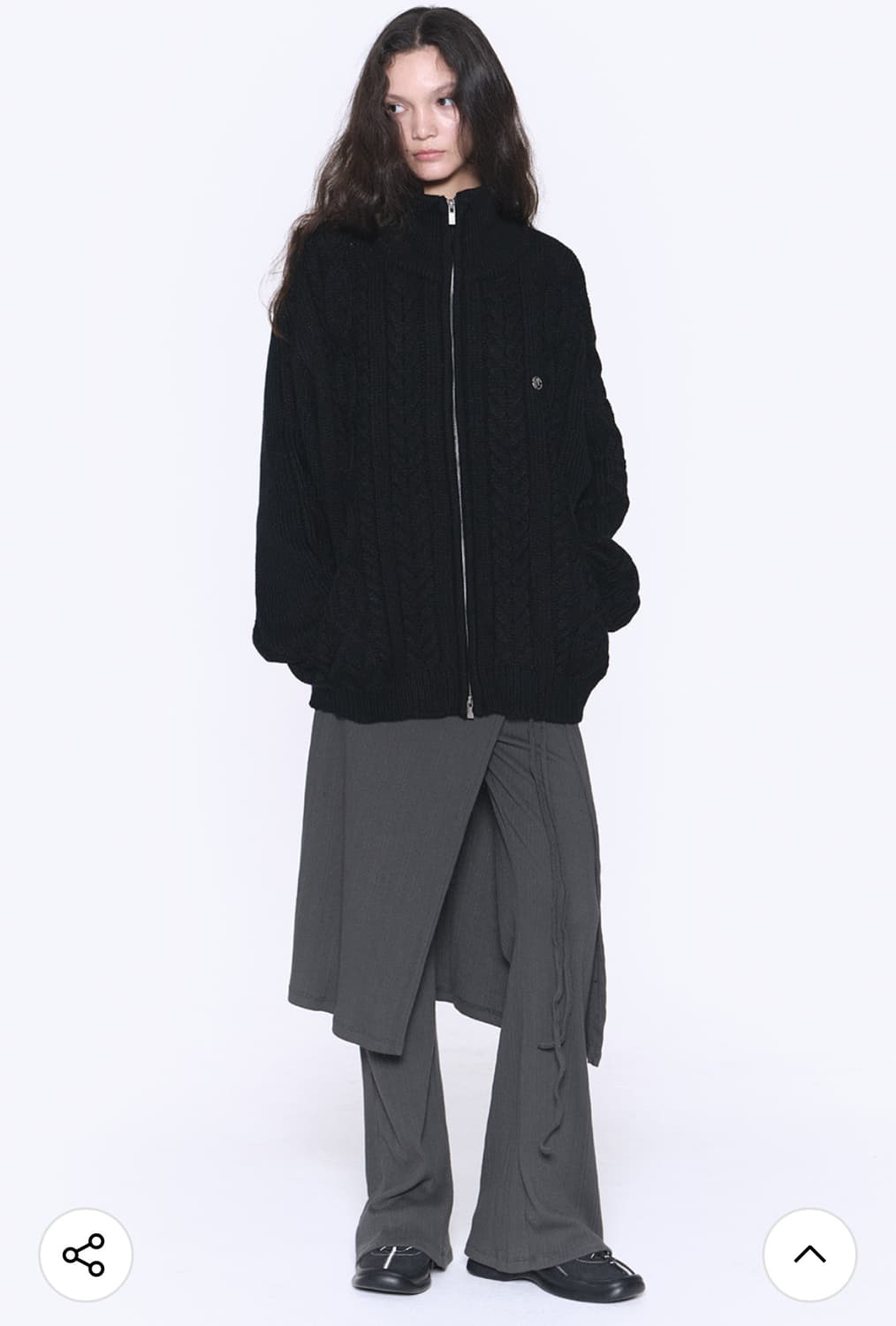 HIGH NECK 2WAY CABLE KNIT ZIP-UP 상품이미지5