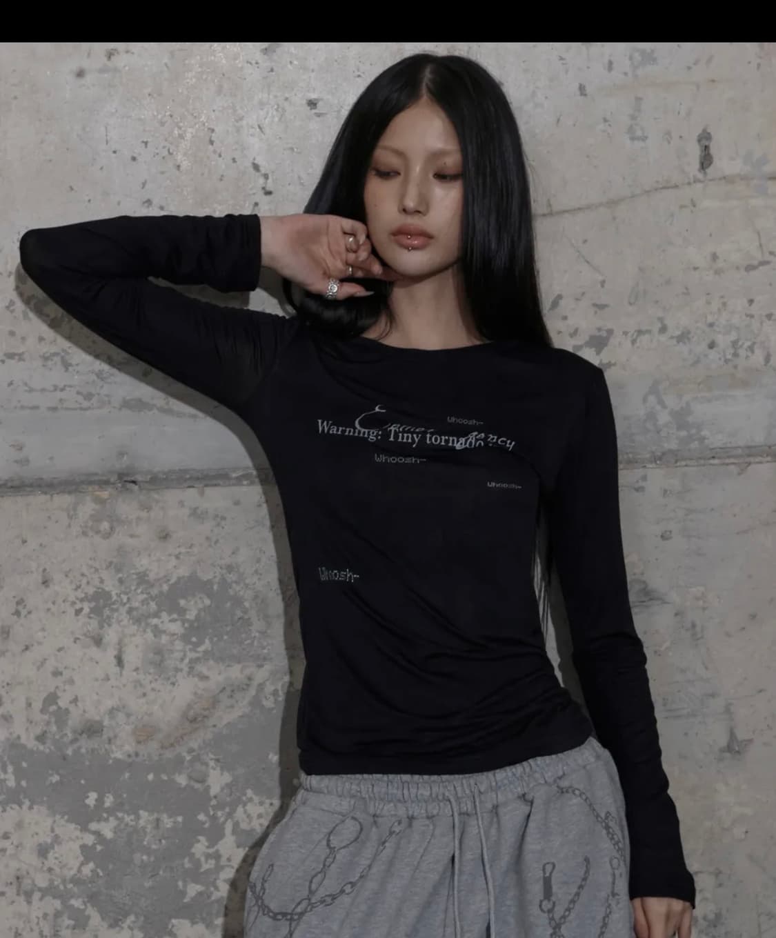 백 크로스 롱슬리브 (BLACK)  상품이미지2