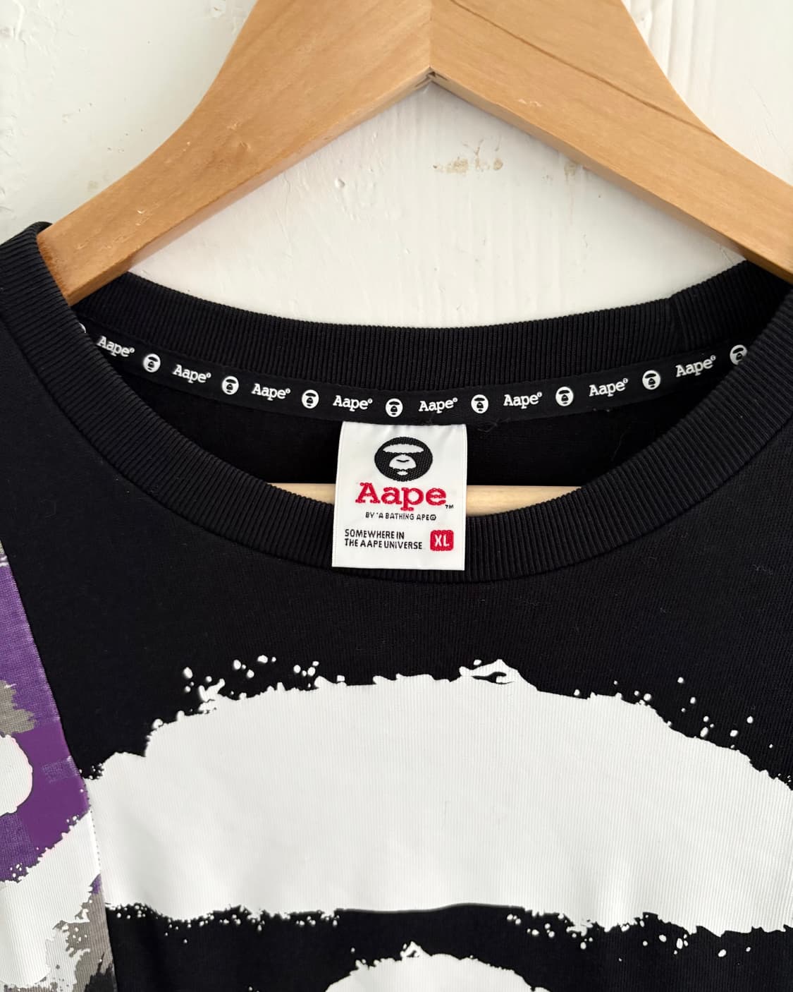 AAPE by A BATHING APE 에이프 프린팅 블랙컬러 티셔츠 상품이미지8