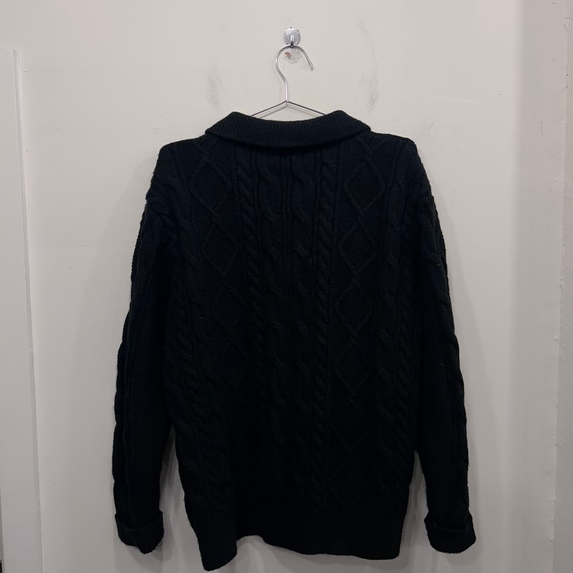 굿라이프웍스 오버핏 꽈배기 카라 니트집업 상품이미지5