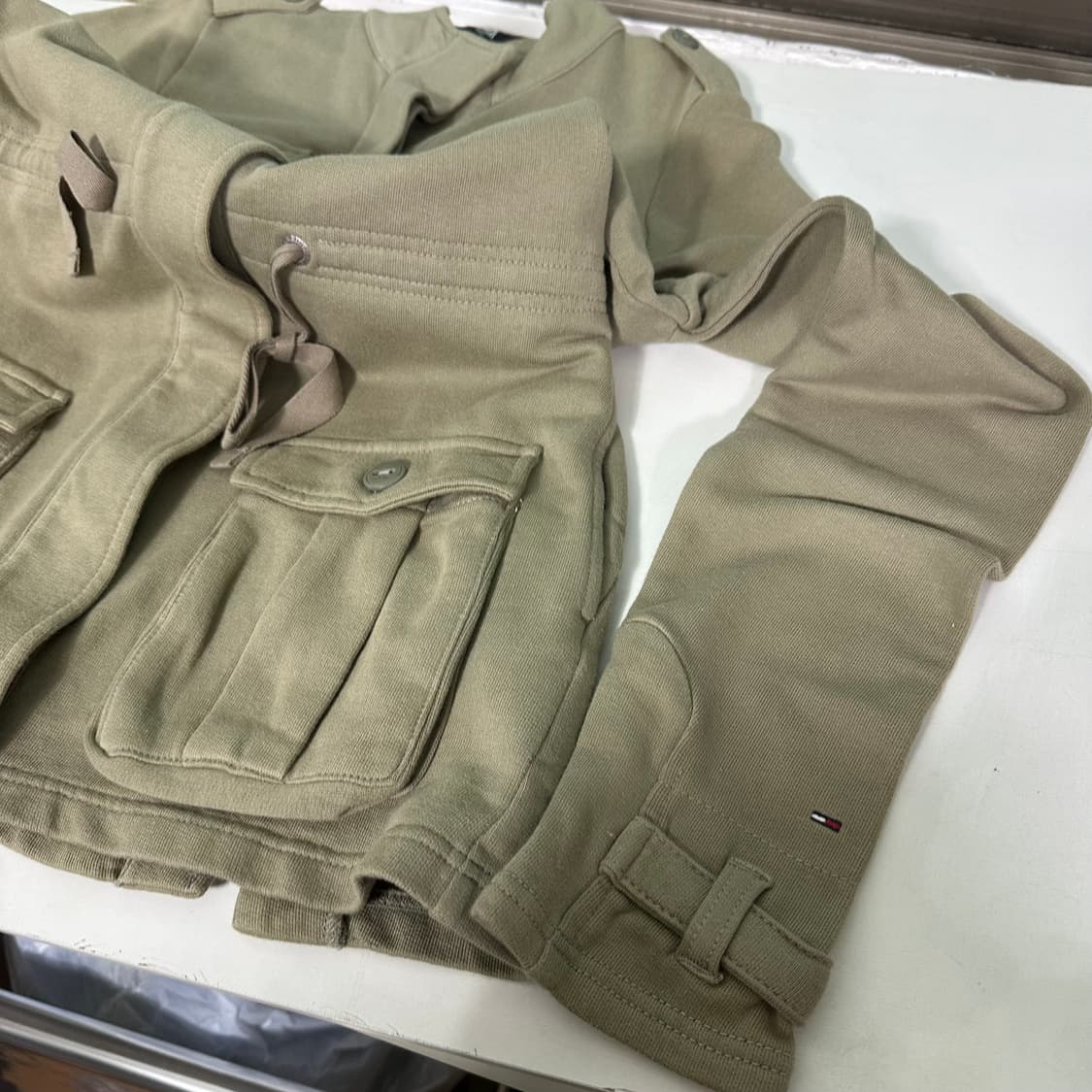 우먼L 타미힐피거 데님 베이지 허리스트링 스웻 야상자켓 상품이미지4