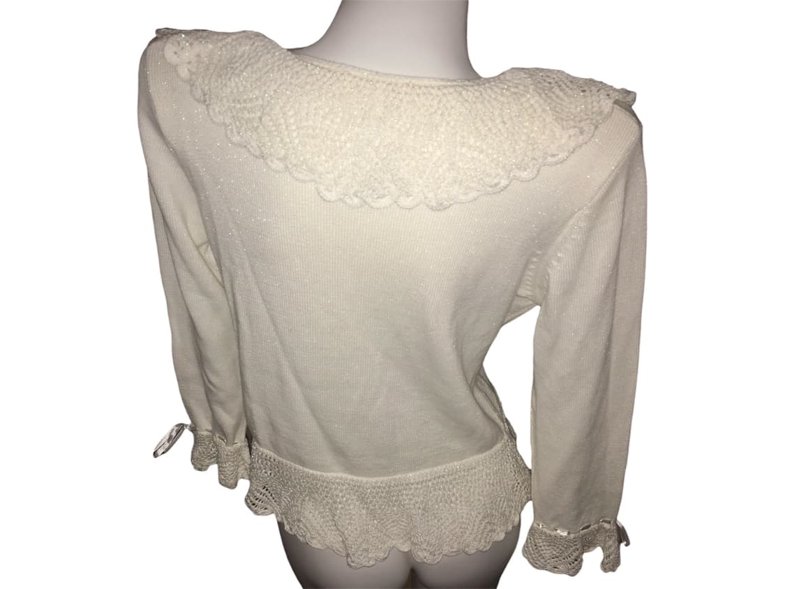 글리터 리본 러플 니트 가디건 달천 y2k 상품이미지1