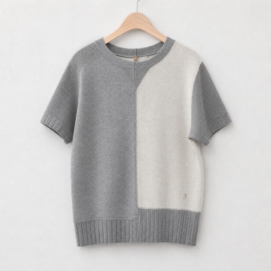 [NIGEL CABOURN] 코튼 블럭 하프 슬리브 탑 상품이미지1