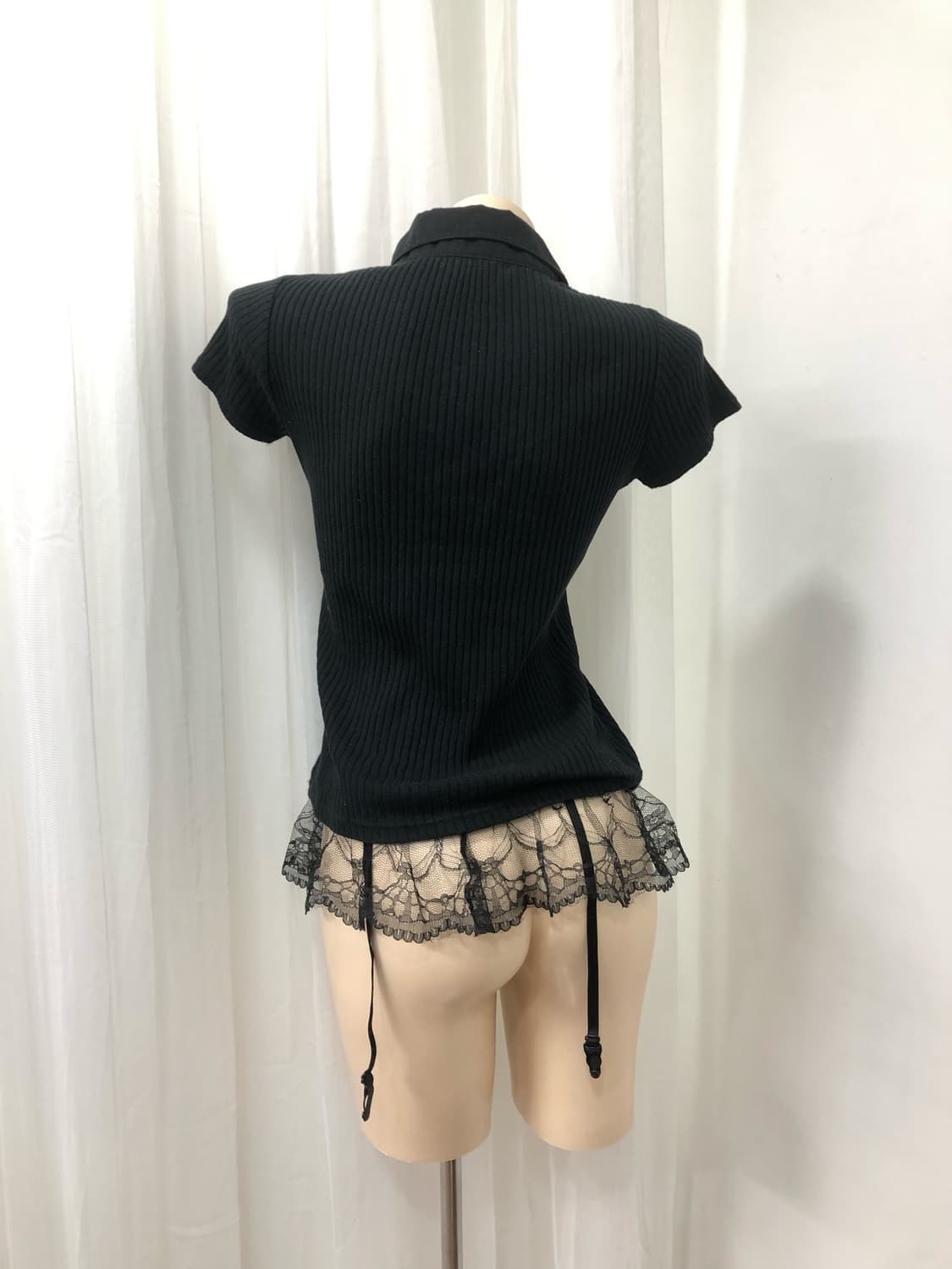 black y2k pocket detail collar half t 상품이미지4