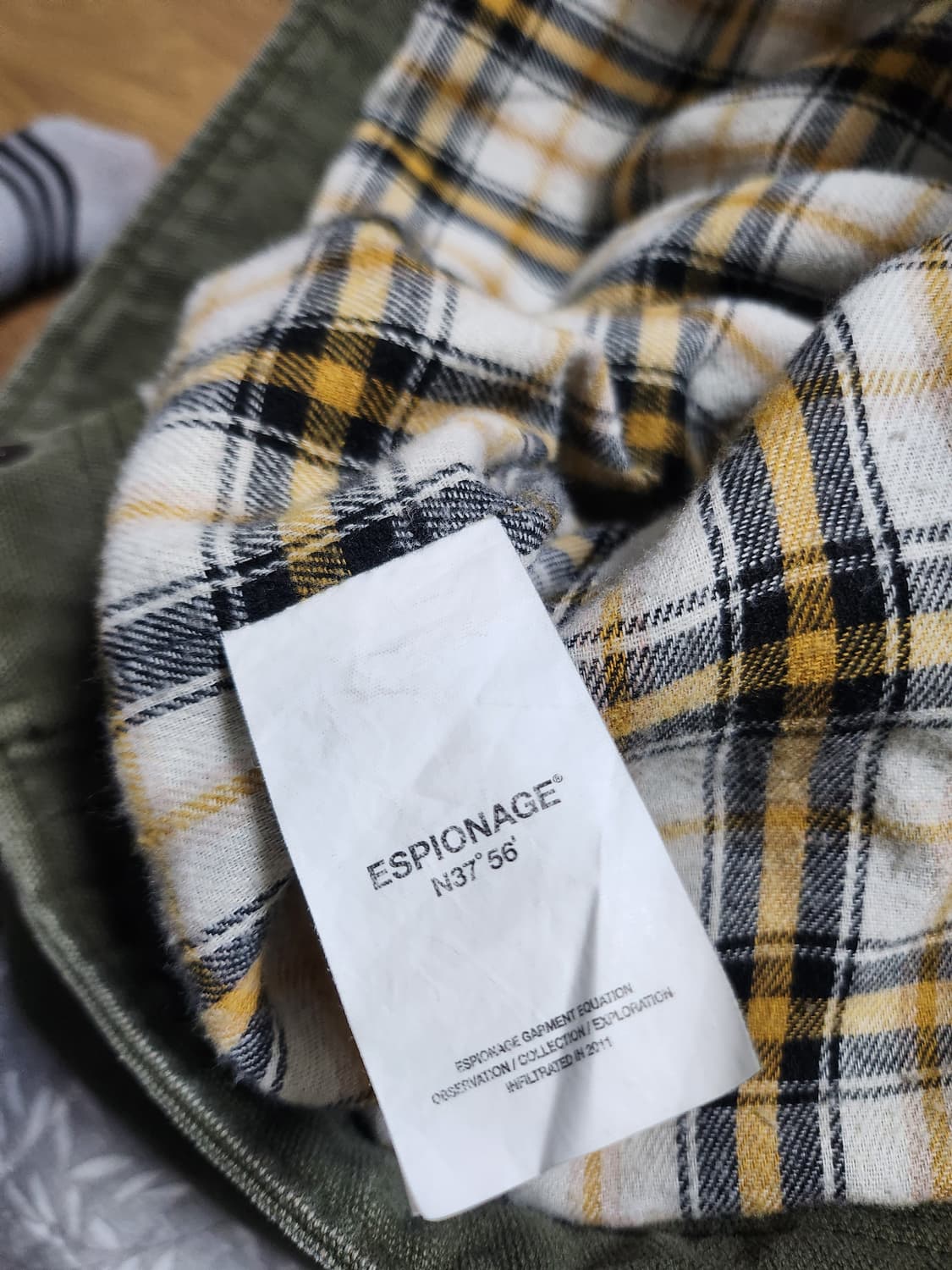 [L,모스그린]에스피오나지 워시드 캔버스 블루종 자켓 판매합니다. 상품이미지4