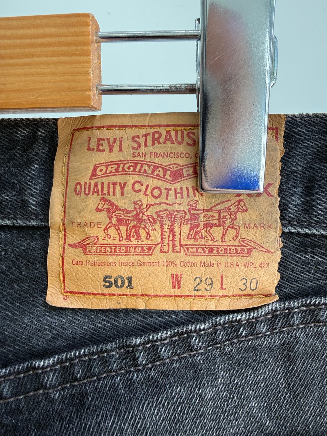 90's LEVIS 501 (Made in USA) 흑청 데님 팬츠  상품이미지6