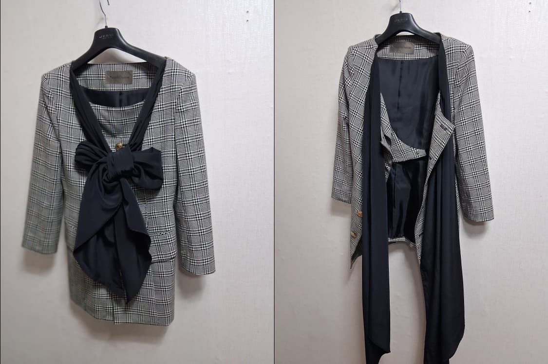 Pinky&Dianne 일본 핑키앤다이앤  검정체크 금장버턴 순모 쟈켓코 상품이미지5