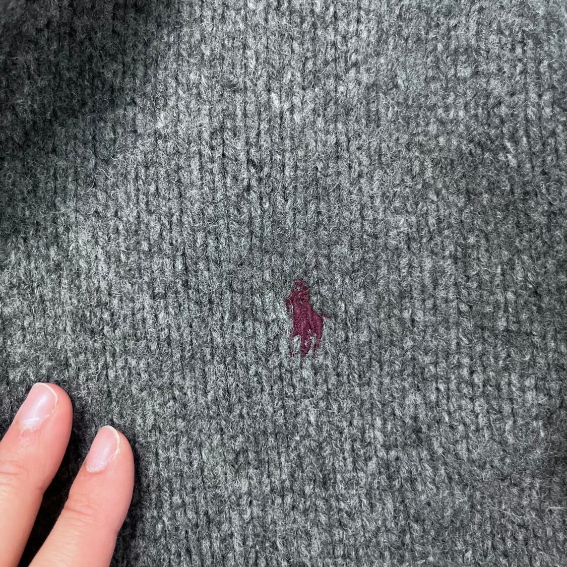 95 폴로랄프로렌 램스울 숄카라 버튼 그레이 니트 가디건 상품이미지3