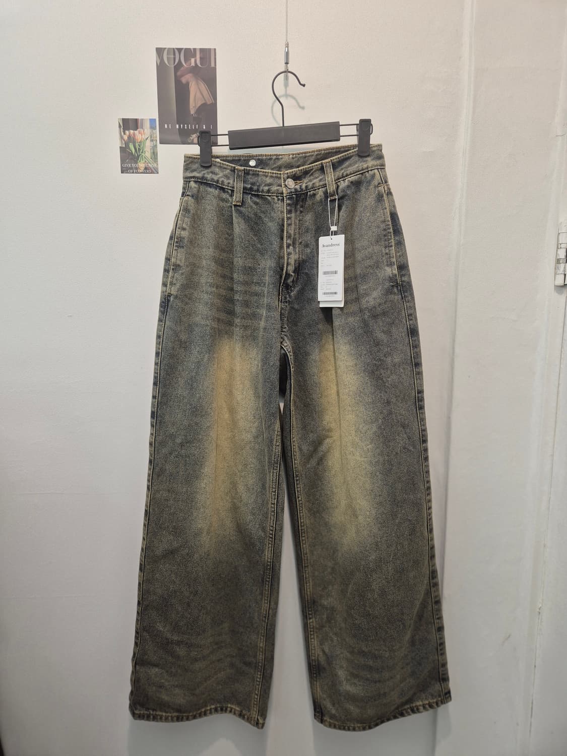 Avandress 빈티지 워싱 와이드 데님 팬츠 S사이즈새상품 상품이미지1