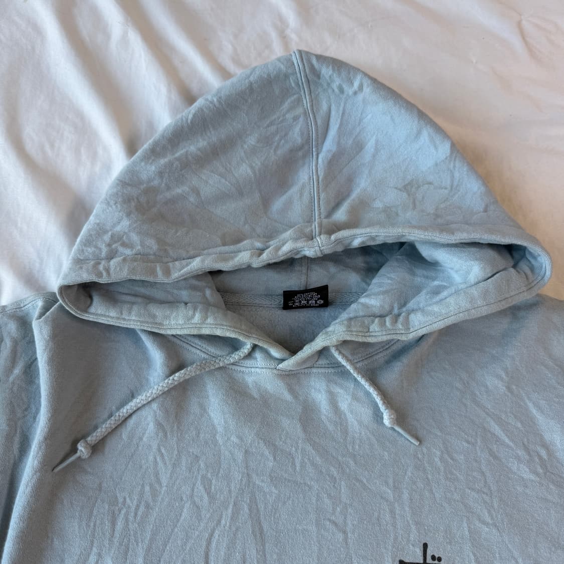 스투시 빅로고 후드티 스카이블루 M 상품이미지5