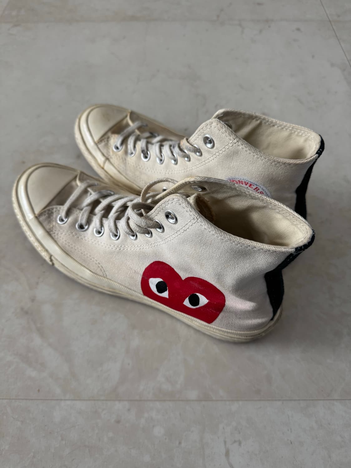 꼼데가르송 컨버스 하이 크림 컬러 270 상품이미지5