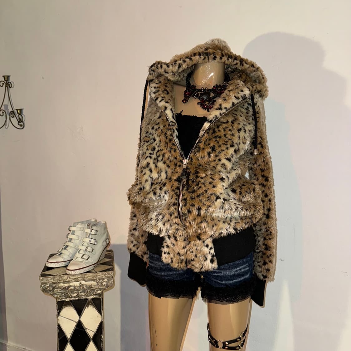 GLAD NEWS 레오파드 후드 점퍼 상품이미지6