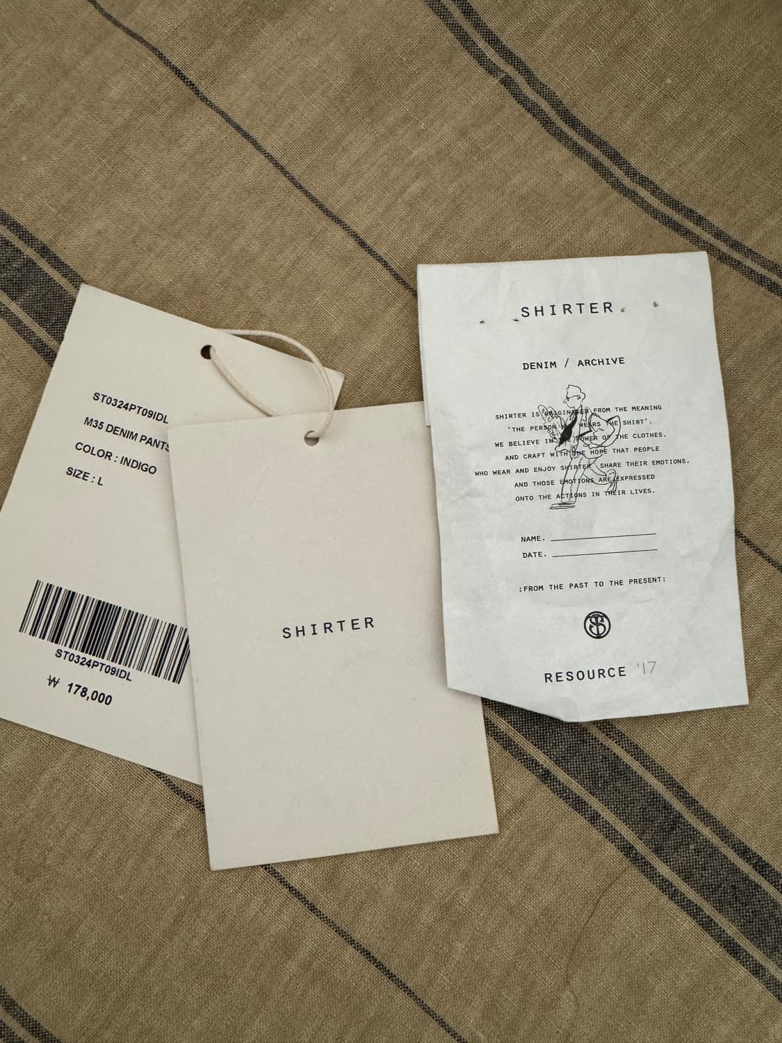 [SHIRTER] M35 데님 팬츠 L (인디고 색상) 상품이미지9