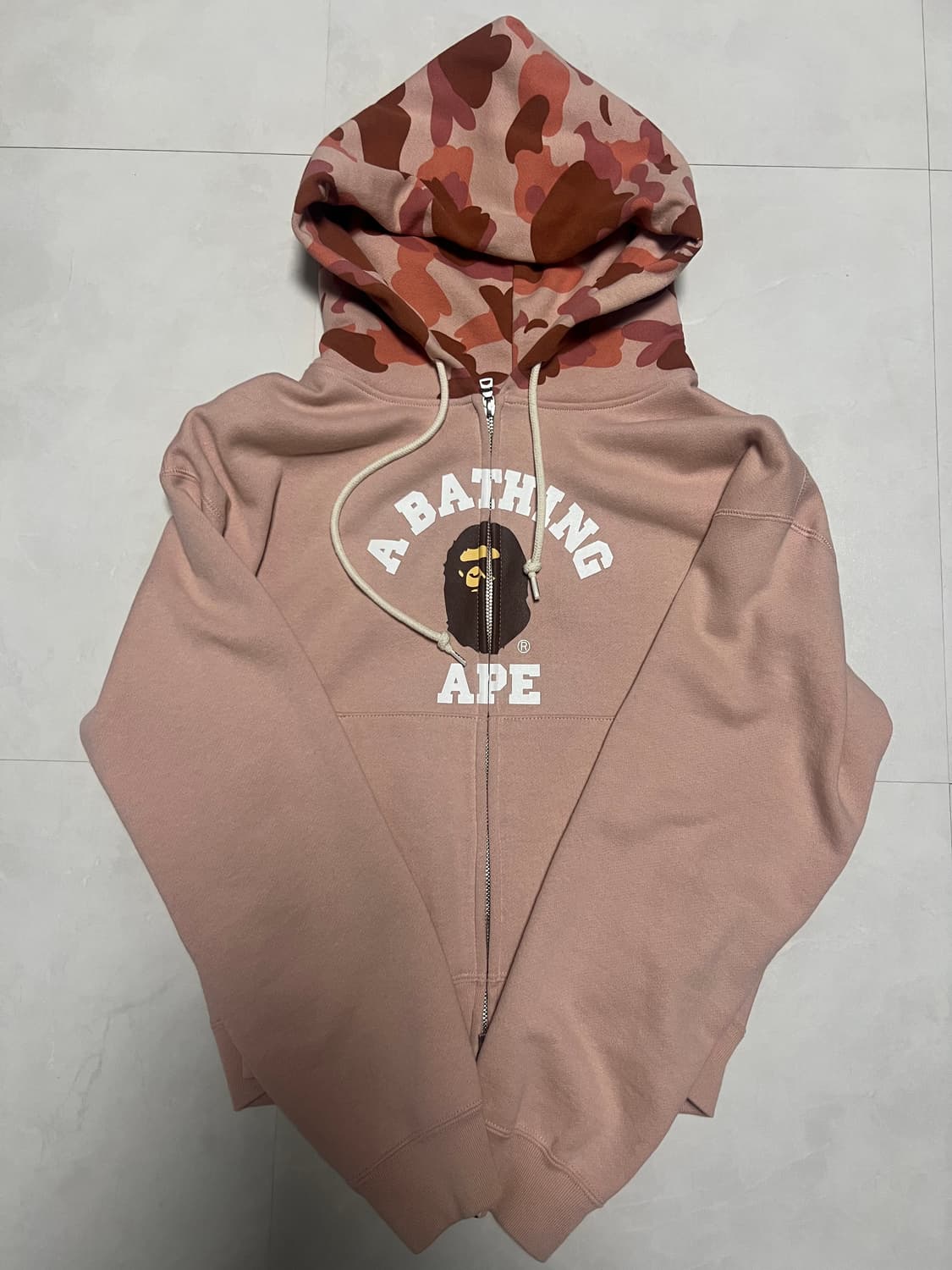 베이프 퍼스트 카모 컬리지 후드집업 핑크 s 상품이미지2