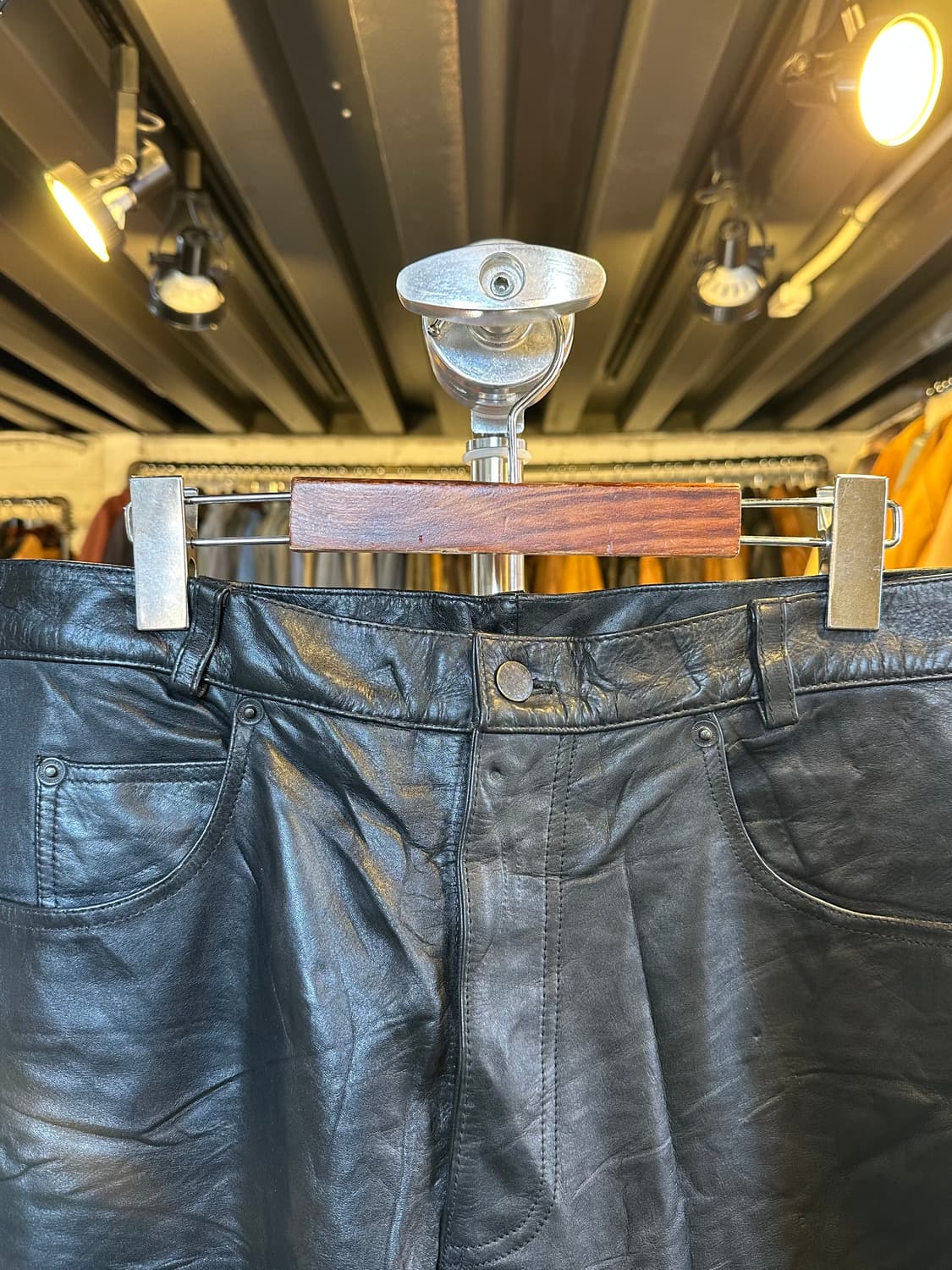 Old 리얼 레더 바이크 가죽 팬츠 상품이미지3