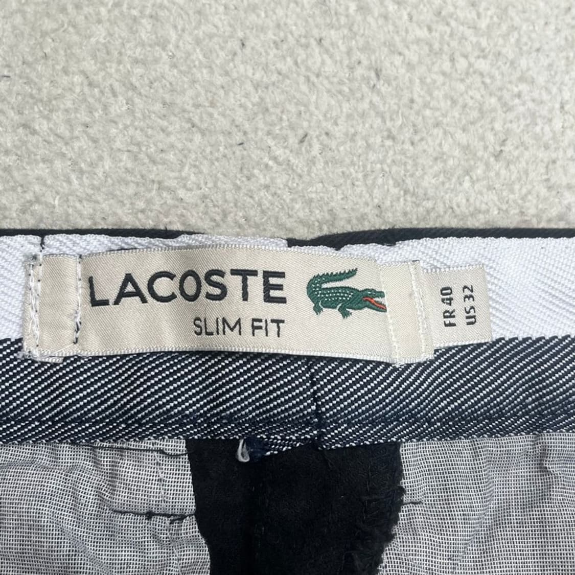 LACOSTE 슬림핏 코튼 팬츠 블랙 FR 40 / US 32 상품이미지4