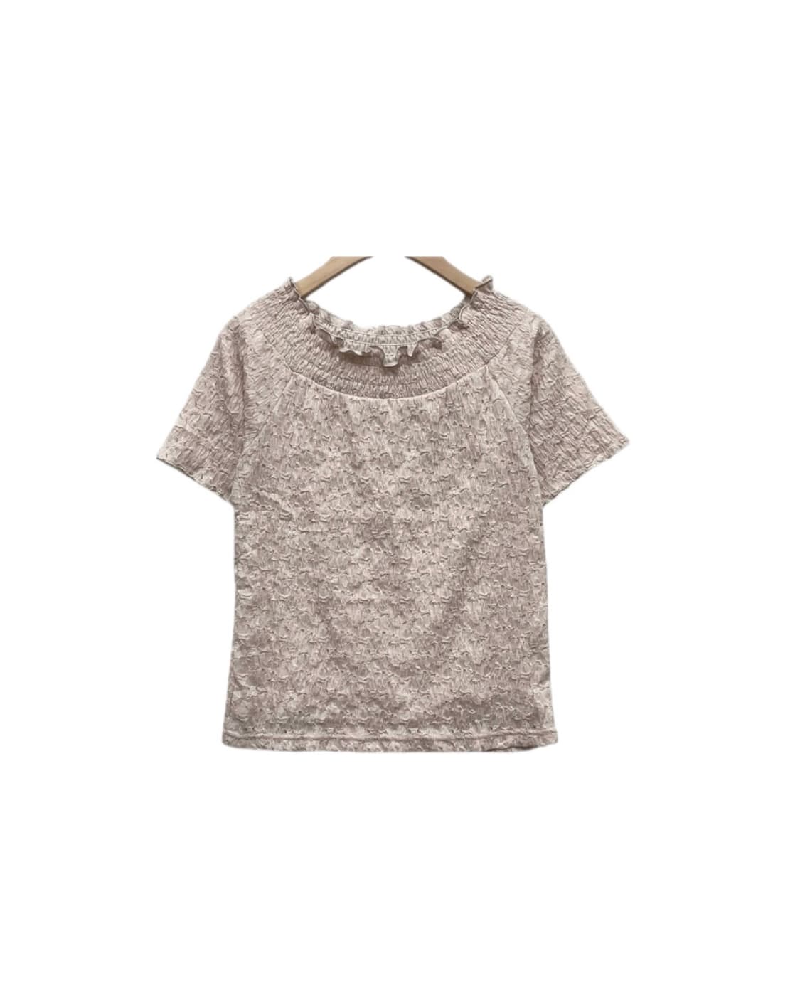 Shirred Frill Short Sleeve Blouse 상품이미지2