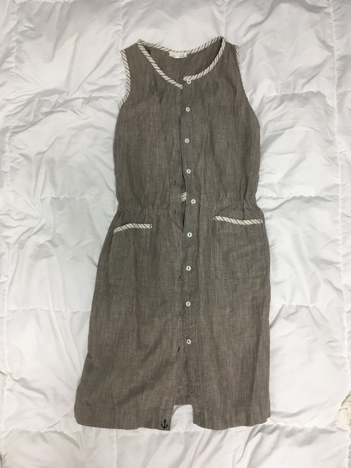 일본빈티지 모리걸 아오이유우 하구미st 민소매 단추 원피스 상품이미지1