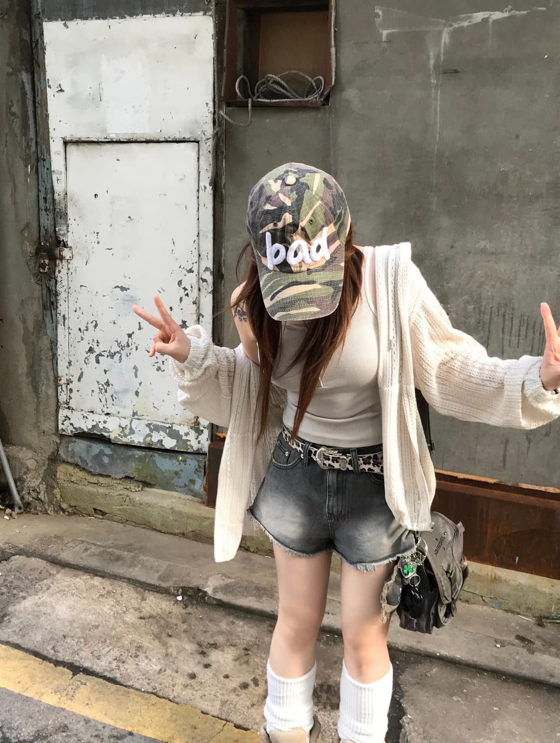 (새상품) 히니츠키 남녀공용 아키라 빈티지 메쉬 니트 후드집업 상품이미지2