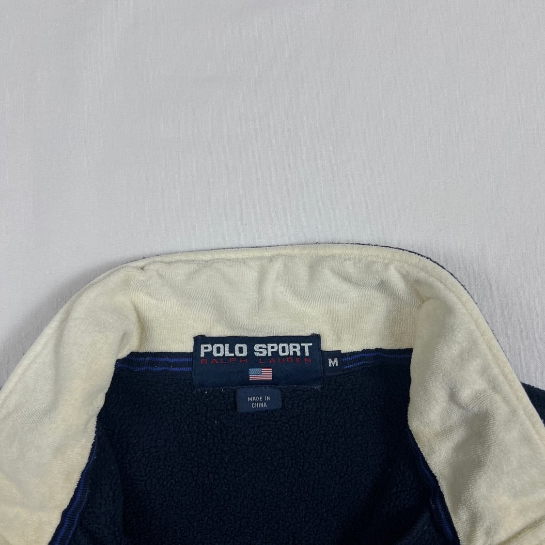 90‘s 폴로스포츠 usa 스펠아웃 성조기 하프집업 플리스 상품이미지5