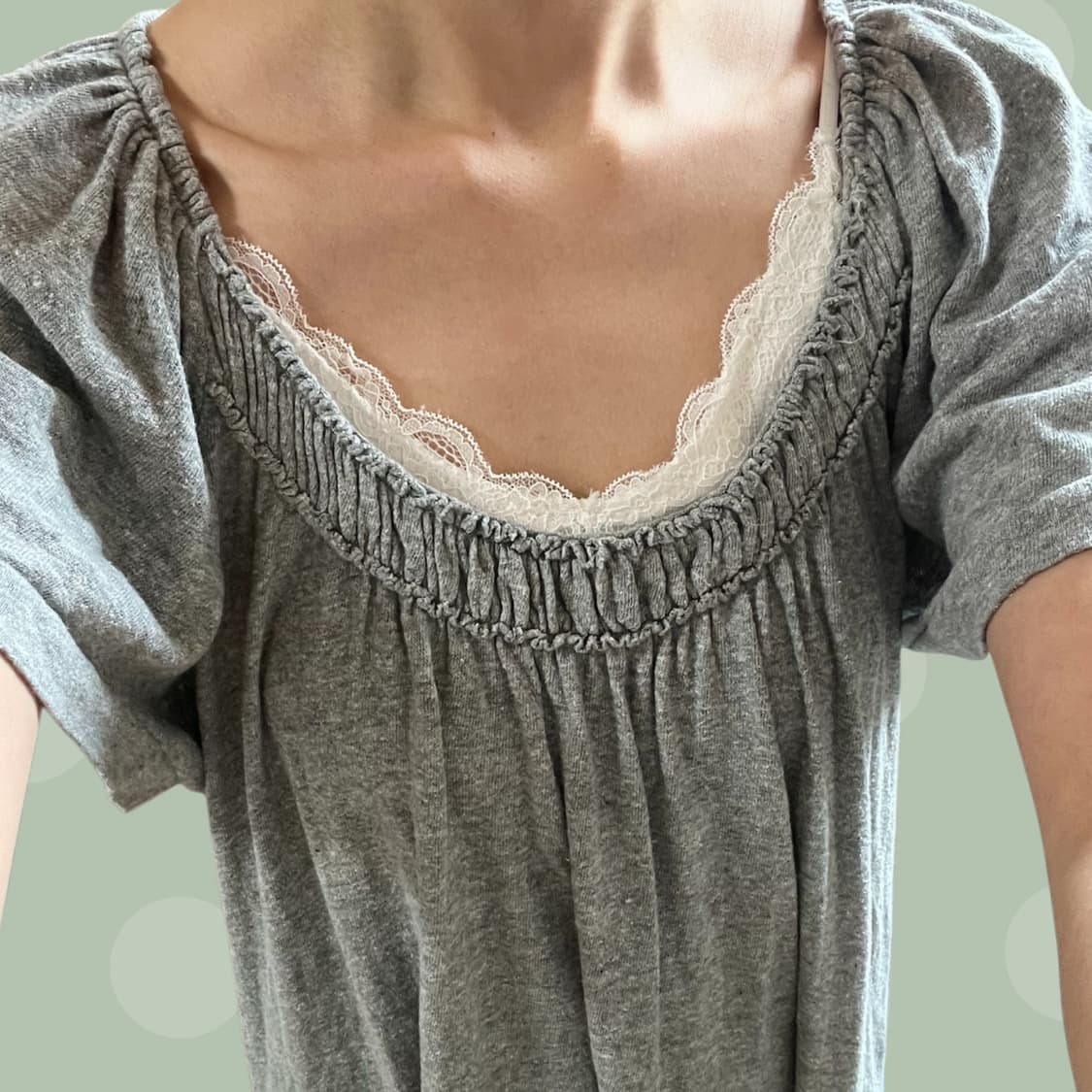 스나오 쿠와하라 그레이 러플 원피스 상품이미지2