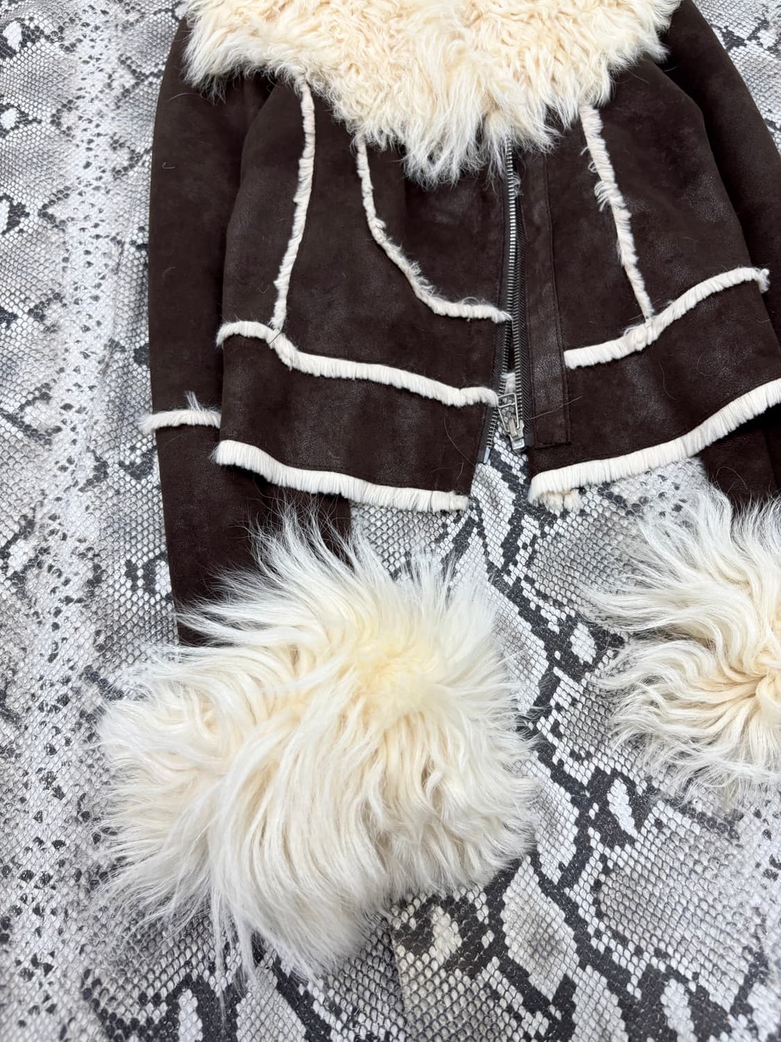 00’s Design Side Zipper White Sheep Fur  상품이미지2