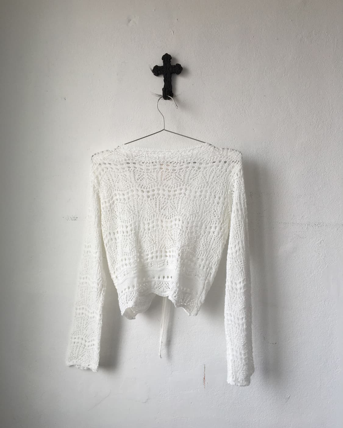 Shirring point crochet top 상품이미지3