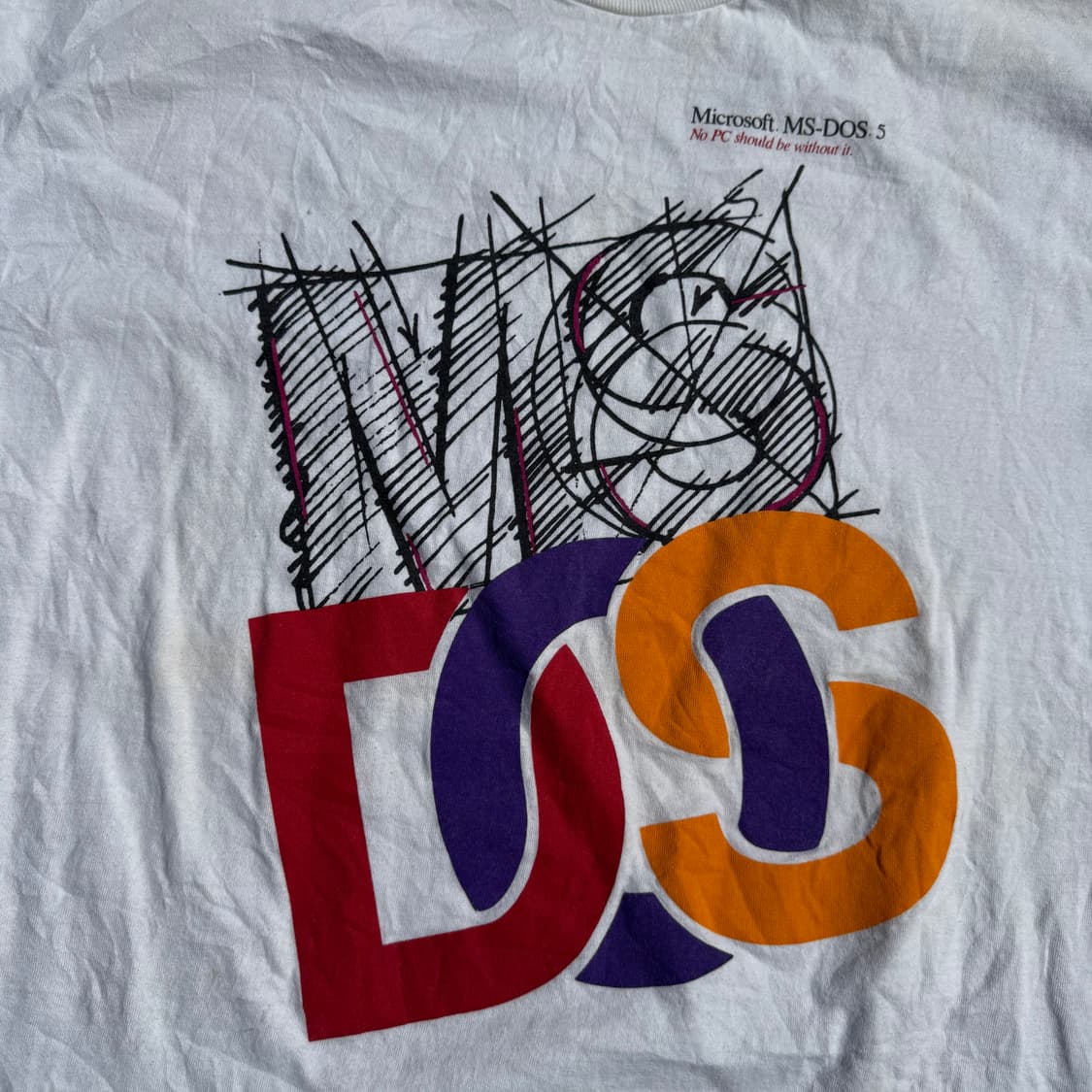 [XL] 90s 마이크로소프트 MS-DOS5 프린트 반팔티 상품이미지6