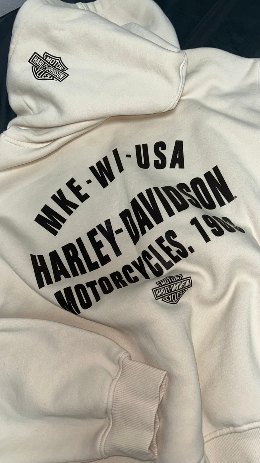 할리데이비슨 후드티 크림 (M) 상품이미지1