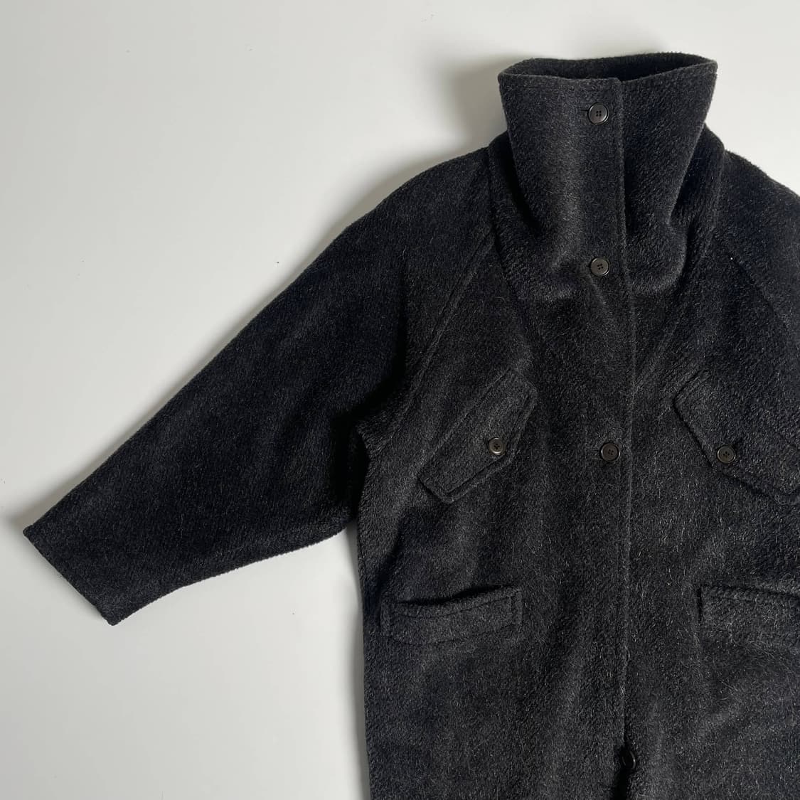 Old sportmax 헤어리 울 블렌드 코트 (italy)   상품이미지4