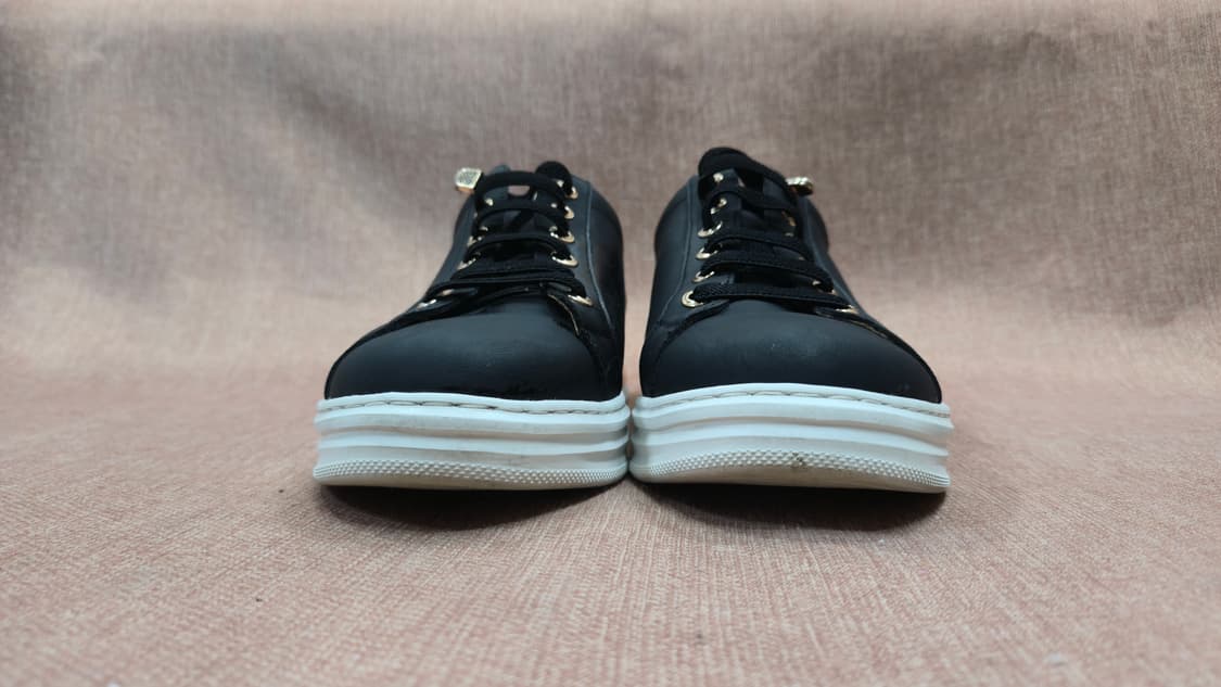 탠디 250mm- 블랙 소가죽 여성 스니커즈  상품이미지3