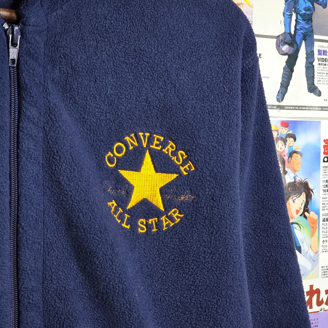 JPN 컨버스 네이비 후리스 후드집업 상품이미지3