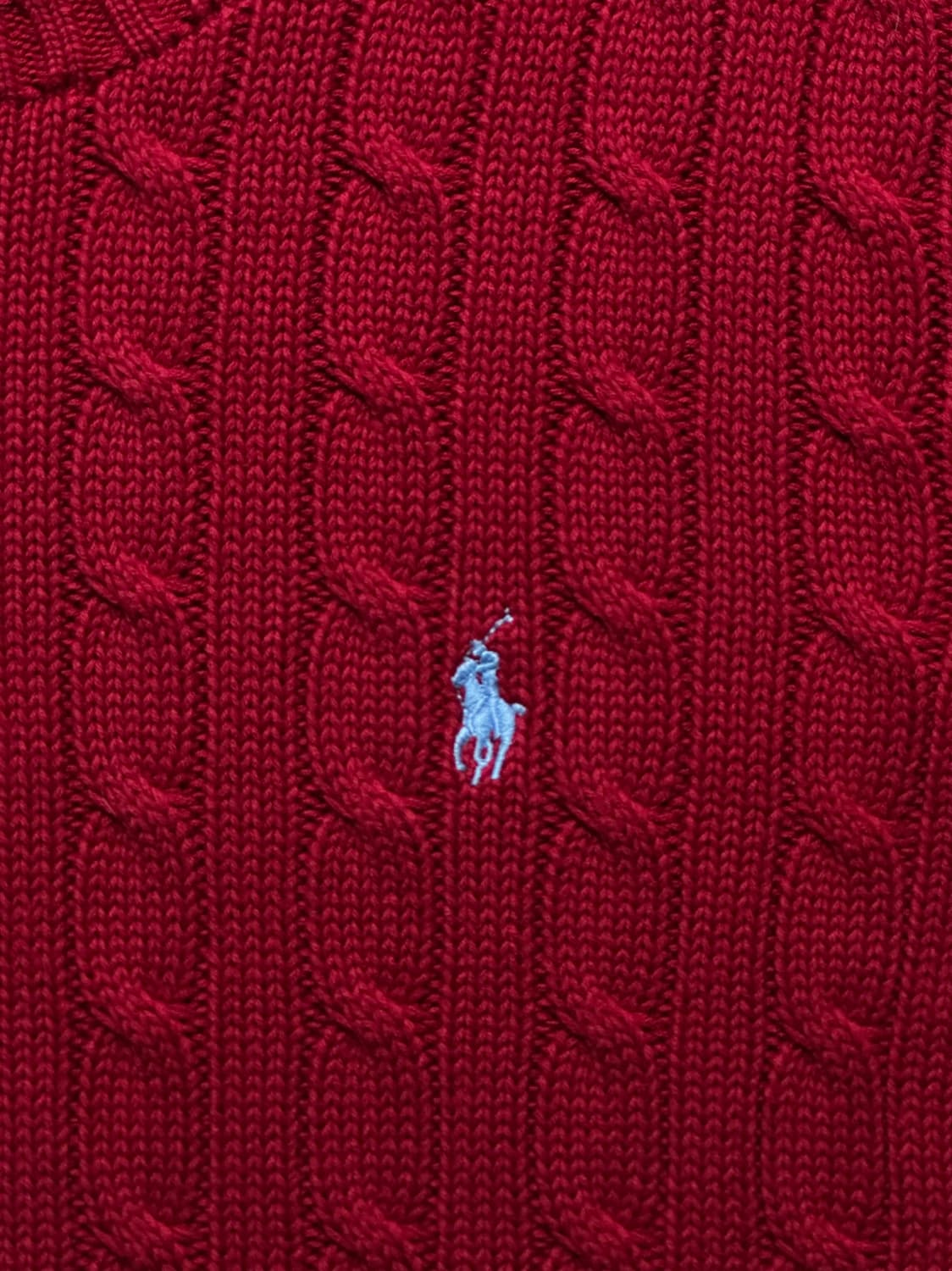 폴로 랄프로렌 여성 레드 케이블 니트 M 상품이미지2