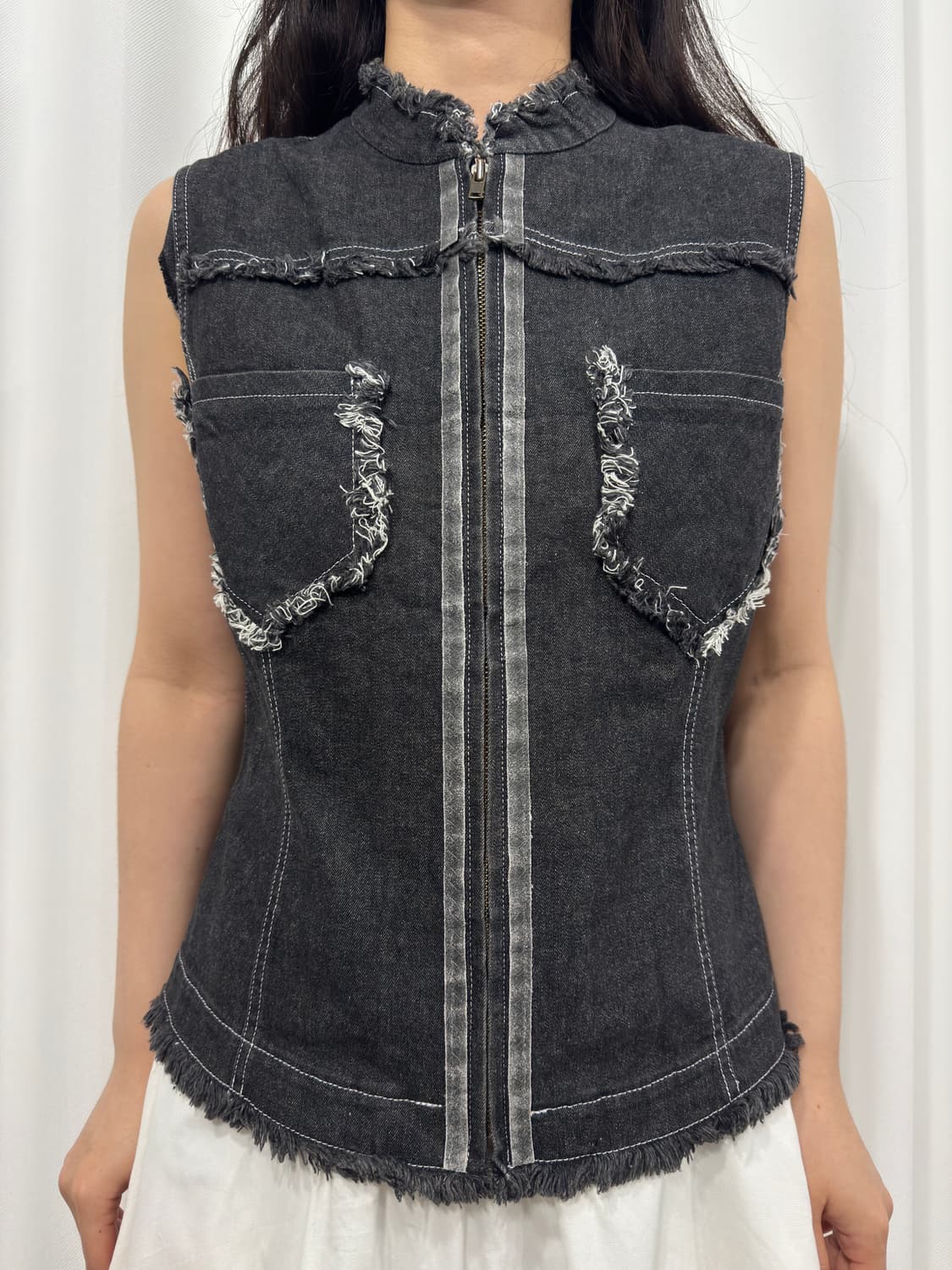 denim vest zipup 상품이미지1