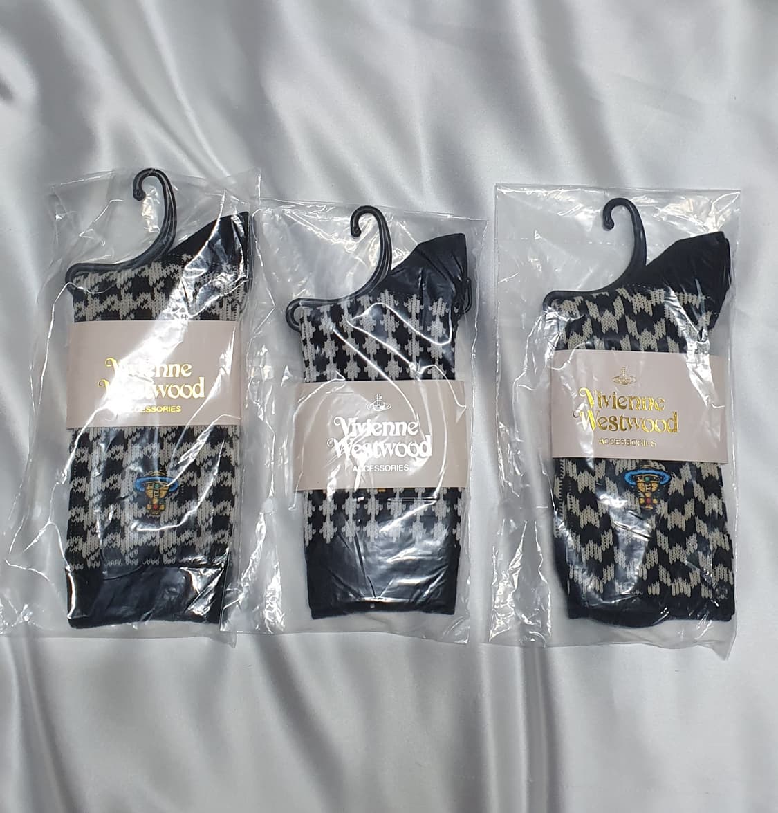 블랙 화이트 체크 제비체크 비비안웨스트우드 양말  상품이미지1