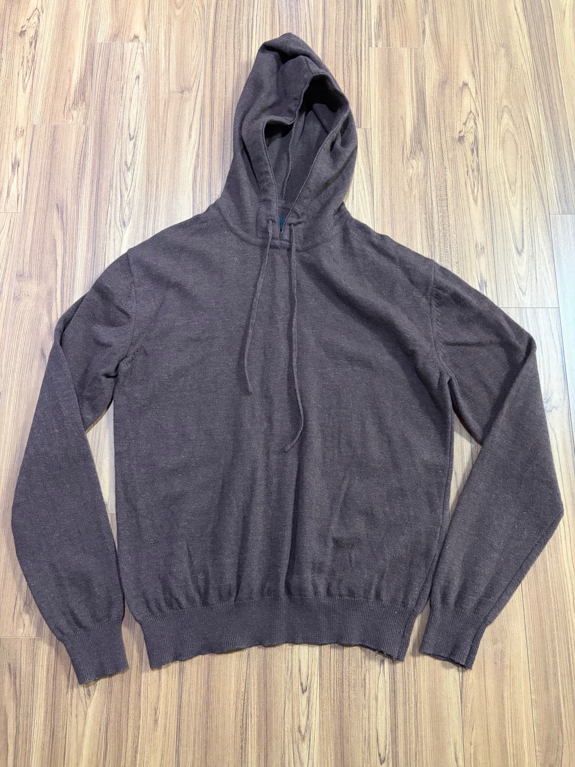 Plain Knit Hoodie Brown 상품이미지4