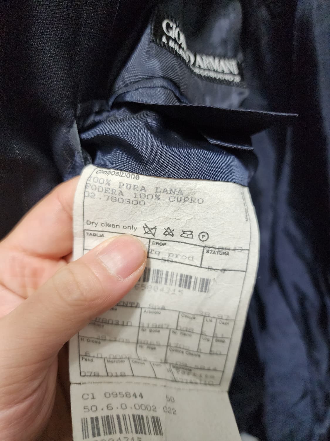 조르지오 아르마니 네이비 스트라이프 더블브레스티드 블레이저 상품이미지6