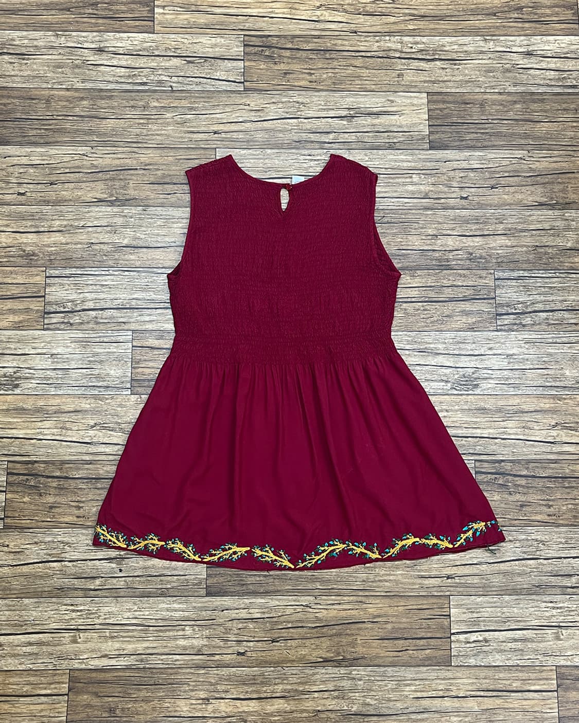 [ frisilroom ] 레드 스모킹 자수 원피스 상품이미지2