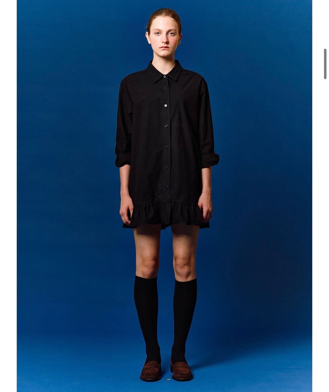 필로컬리 프릴 미니셔츠드레스(블랙) 상품이미지2