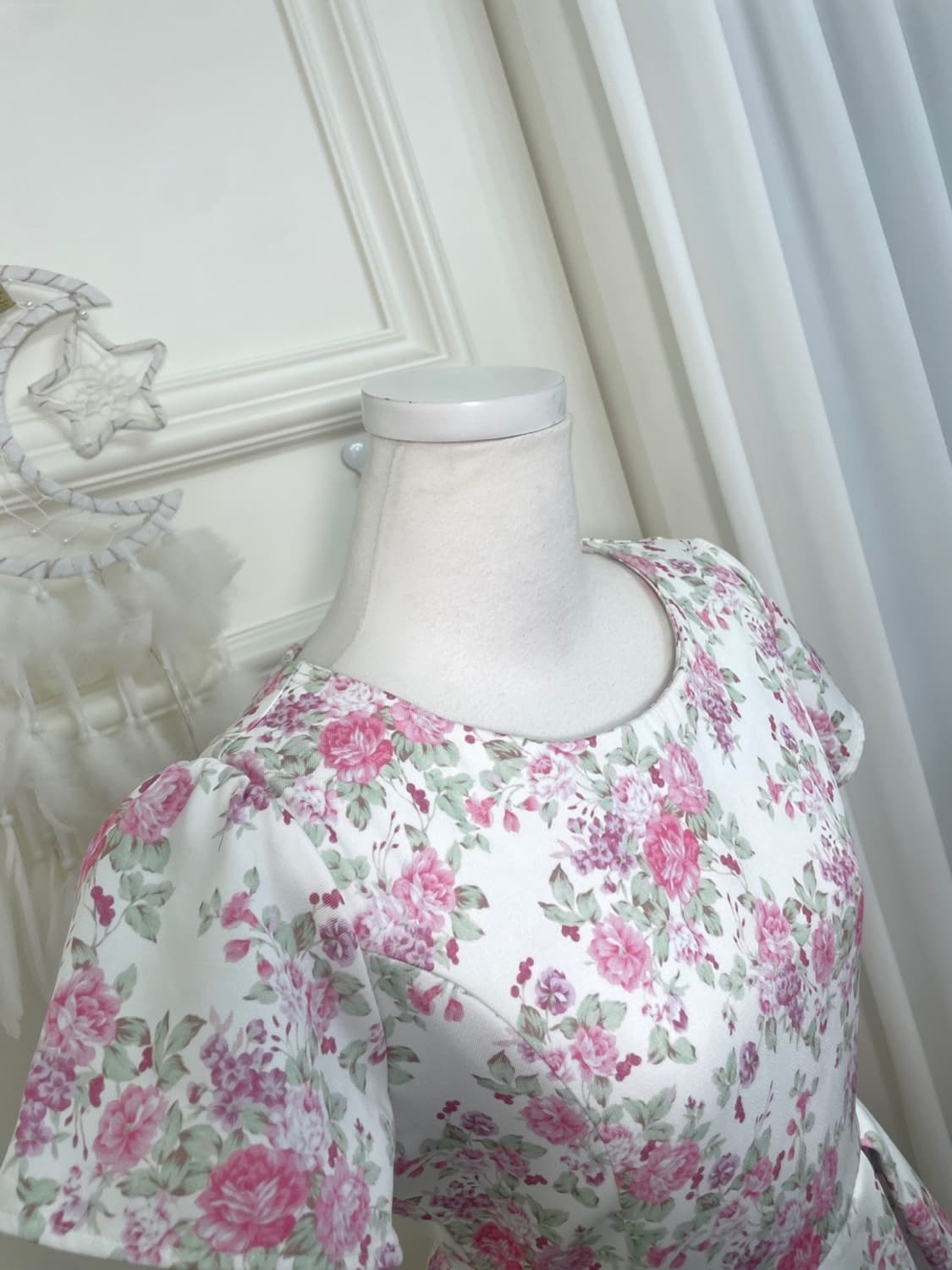 pink flower pleats midi opc 상품이미지6