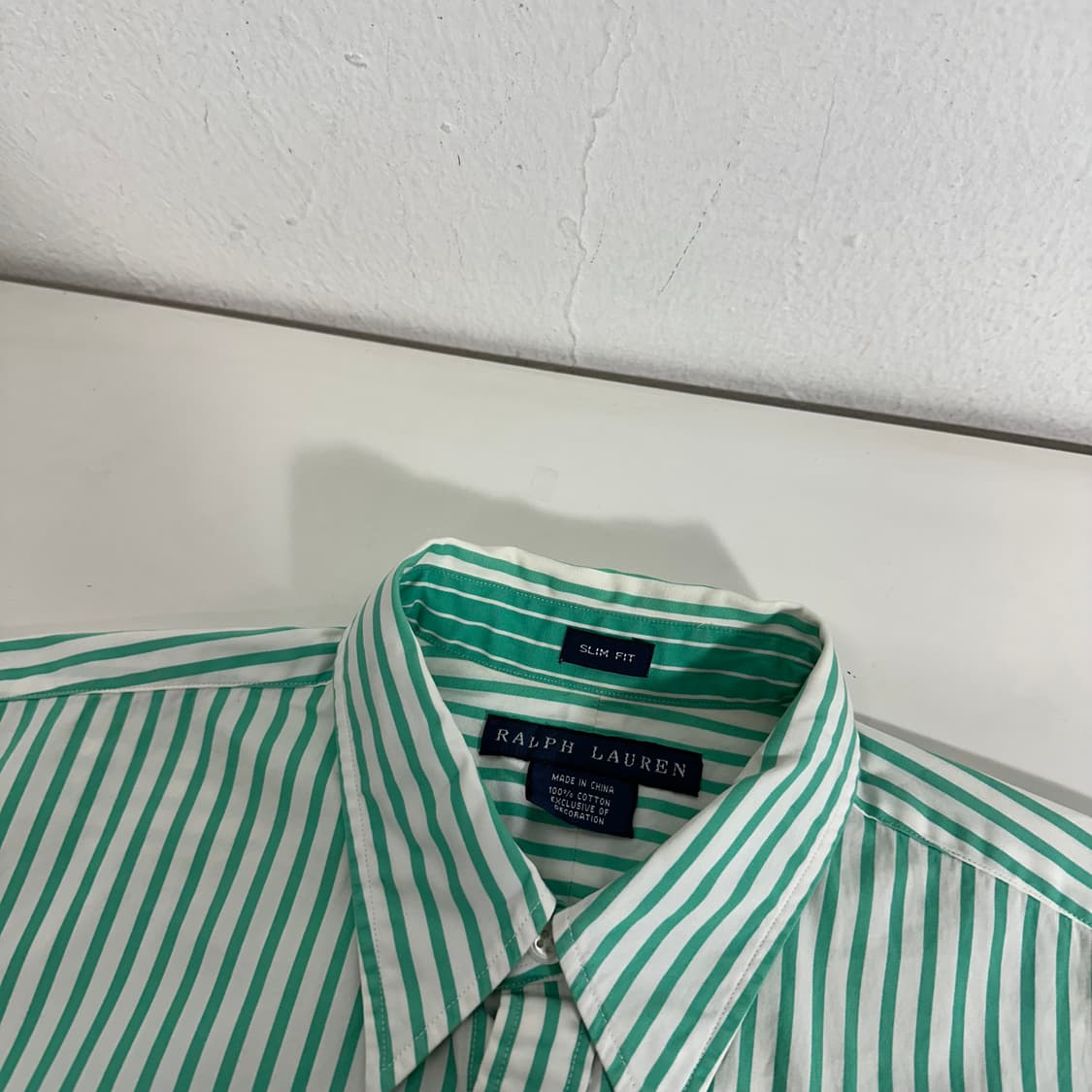 우먼S-M 폴로 랄프로렌 민트 스트라이프 셔츠 상품이미지3